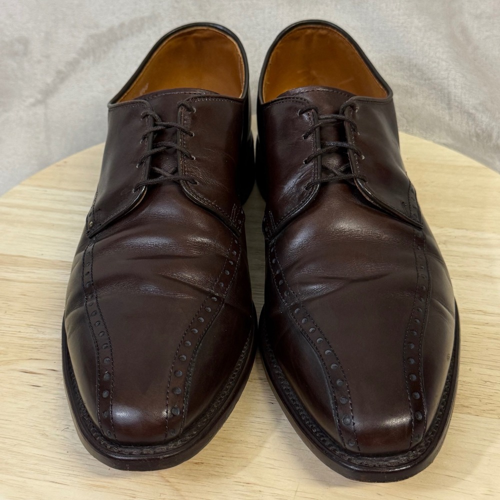 Allen Edmonds Wendell Mens 11.5 B Brown Leather Split Toe Derby Dress Shoes 5768 - Picture 2 of 16